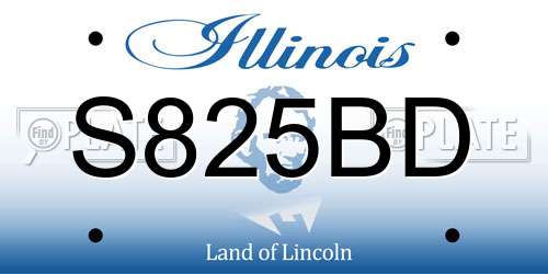 S825BD Illinois License Plate
