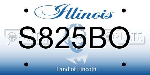 S825BO Illinois License Plate