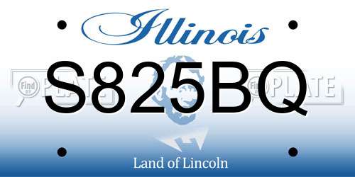 S825BQ Illinois License Plate
