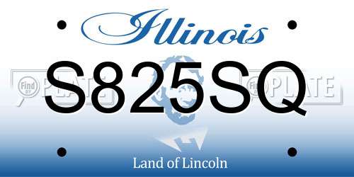 S825SQ Illinois License Plate