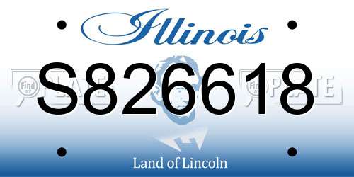 S826618 Illinois License Plate