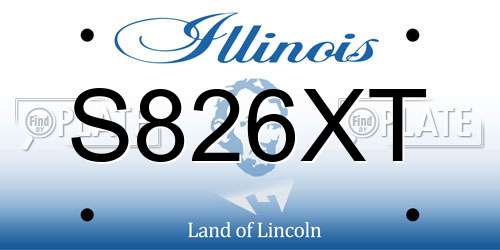 S826XT Illinois License Plate