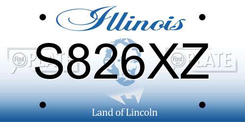 S826XZ Illinois License Plate