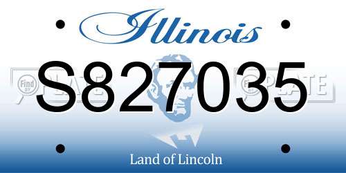 S827035 Illinois License Plate