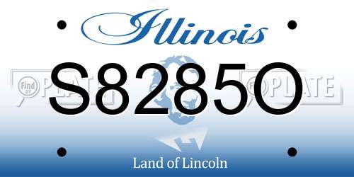 S8285O Illinois License Plate