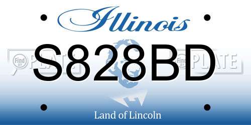 S828BD Illinois License Plate