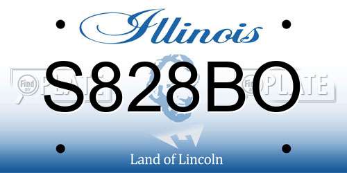 S828BO Illinois License Plate
