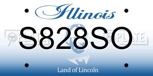 S828SO Illinois License Plate