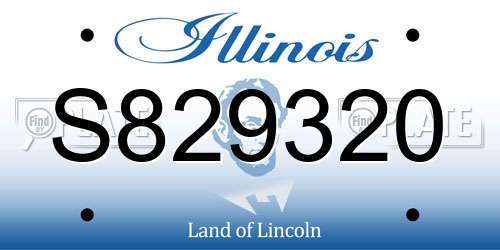 S829320 Illinois License Plate