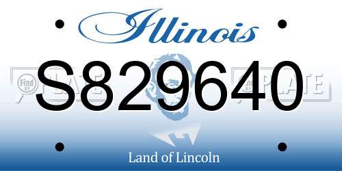 S829640 Illinois License Plate