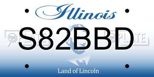 S82BBD Illinois License Plate