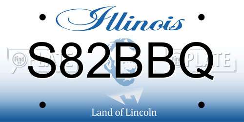 S82BBQ Illinois License Plate
