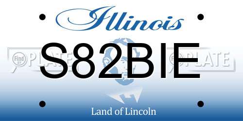 S82BIE Illinois License Plate