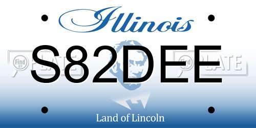 S82DEE Illinois License Plate