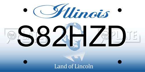 S82HZD Illinois License Plate