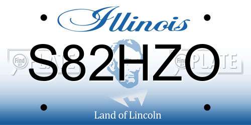S82HZO Illinois License Plate