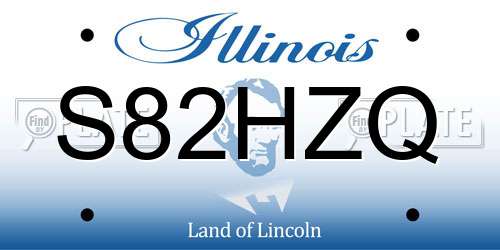 S82HZQ Illinois License Plate