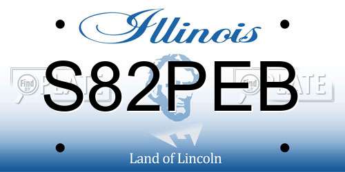 S82PEB Illinois License Plate