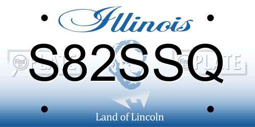 S82SSQ Illinois License Plate