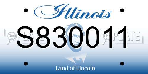 S830011 Illinois License Plate