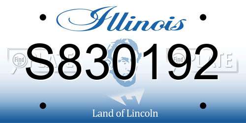 S830192 Illinois License Plate