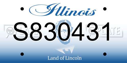 S830431 Illinois License Plate