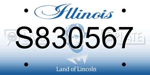 S830567 Illinois License Plate