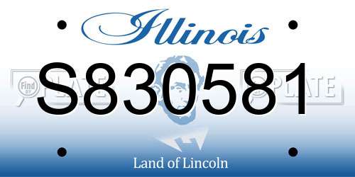S830581 Illinois License Plate
