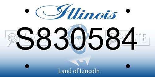 S830584 Illinois License Plate