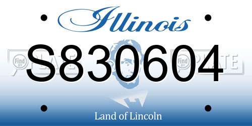 S830604 Illinois License Plate