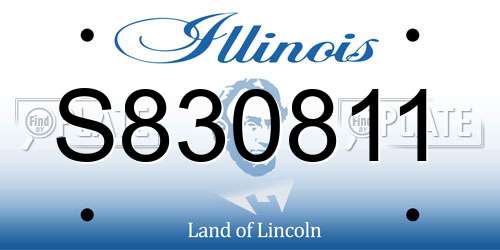S830811 Illinois License Plate