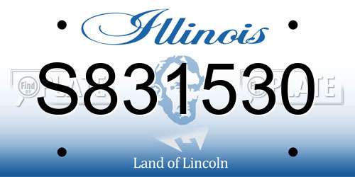 S831530 Illinois License Plate