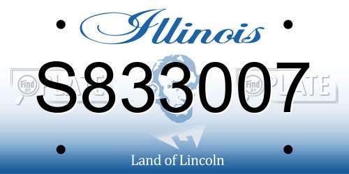 S833007 Illinois License Plate