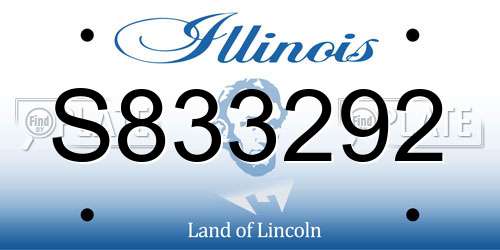 S833292 Illinois License Plate