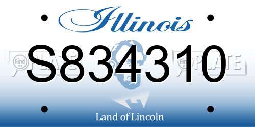 S834310 Illinois License Plate