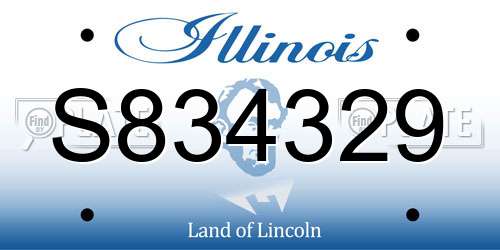 S834329 Illinois License Plate