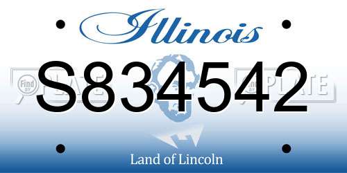 S834542 Illinois License Plate