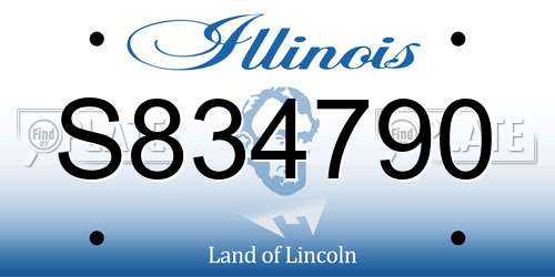 S834790 Illinois License Plate