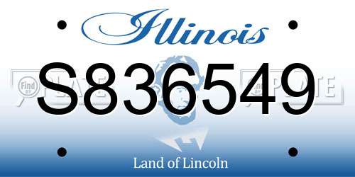S836549 Illinois License Plate