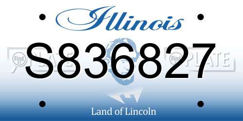 S836827 Illinois License Plate