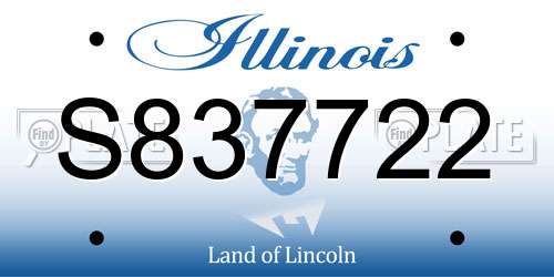 S837722 Illinois License Plate