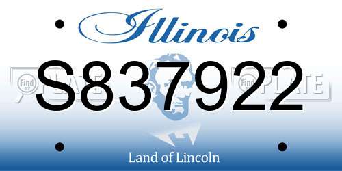 S837922 Illinois License Plate