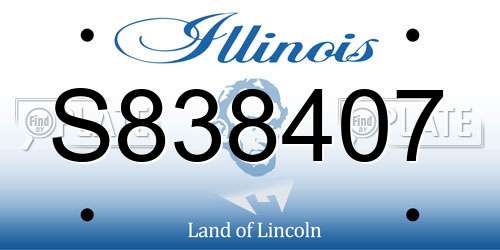 S838407 Illinois License Plate