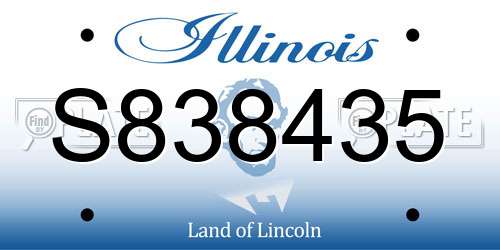 S838435 Illinois License Plate