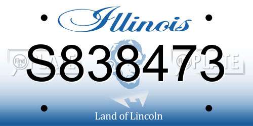 S838473 Illinois License Plate