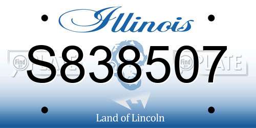 S838507 Illinois License Plate