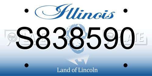 S838590 Illinois License Plate