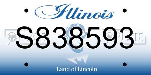 S838593 Illinois License Plate