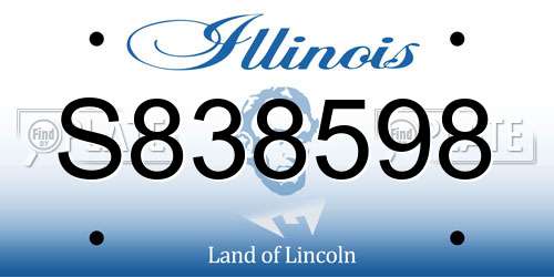 S838598 Illinois License Plate