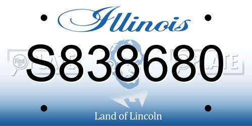 S838680 Illinois License Plate